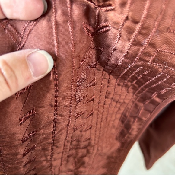 Alfred Dunner Jacket Women’s Size 18 Rust Coloured Embroidered lightweight - Picture 4 of 10
